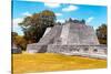 ¡Viva Mexico! Collection - Maya Archaeological Site with Fall Colors II - Edzna Campeche-Philippe Hugonnard-Stretched Canvas