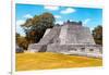 ¡Viva Mexico! Collection - Maya Archaeological Site with Fall Colors II - Edzna Campeche-Philippe Hugonnard-Framed Photographic Print