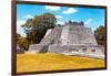 ¡Viva Mexico! Collection - Maya Archaeological Site with Fall Colors II - Edzna Campeche-Philippe Hugonnard-Framed Photographic Print