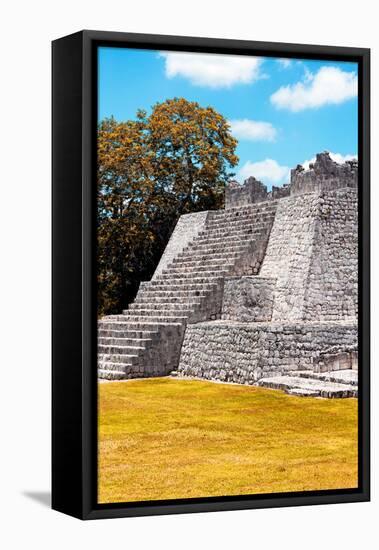 ¡Viva Mexico! Collection - Maya Archaeological Site with Fall Colors III - Edzna Campeche-Philippe Hugonnard-Framed Stretched Canvas