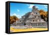 ¡Viva Mexico! Collection - Maya Archaeological Site with Fall Colors IV - Edzna Campeche-Philippe Hugonnard-Framed Stretched Canvas