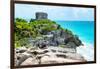 ¡Viva Mexico! Collection - Mayan Archaeological Site with Iguana II - Tulum-Philippe Hugonnard-Framed Photographic Print