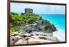 ¡Viva Mexico! Collection - Mayan Archaeological Site with Iguana II - Tulum-Philippe Hugonnard-Framed Photographic Print