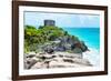 ¡Viva Mexico! Collection - Mayan Archaeological Site with Iguana II - Tulum-Philippe Hugonnard-Framed Photographic Print