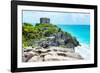 ¡Viva Mexico! Collection - Mayan Archaeological Site with Iguana II - Tulum-Philippe Hugonnard-Framed Photographic Print