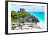 ¡Viva Mexico! Collection - Mayan Archaeological Site with Iguana II - Tulum-Philippe Hugonnard-Framed Photographic Print