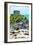 ¡Viva Mexico! Collection - Mayan Archaeological Site with Iguana III - Tulum-Philippe Hugonnard-Framed Photographic Print