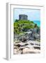 ¡Viva Mexico! Collection - Mayan Archaeological Site with Iguana III - Tulum-Philippe Hugonnard-Framed Photographic Print