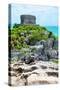 ¡Viva Mexico! Collection - Mayan Archaeological Site with Iguana III - Tulum-Philippe Hugonnard-Stretched Canvas