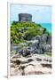 ¡Viva Mexico! Collection - Mayan Archaeological Site with Iguana III - Tulum-Philippe Hugonnard-Framed Photographic Print