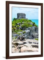 ¡Viva Mexico! Collection - Mayan Archaeological Site with Iguana III - Tulum-Philippe Hugonnard-Framed Photographic Print