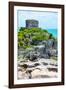 ¡Viva Mexico! Collection - Mayan Archaeological Site with Iguana III - Tulum-Philippe Hugonnard-Framed Photographic Print