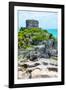 ¡Viva Mexico! Collection - Mayan Archaeological Site with Iguana III - Tulum-Philippe Hugonnard-Framed Photographic Print