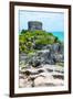 ¡Viva Mexico! Collection - Mayan Archaeological Site with Iguana III - Tulum-Philippe Hugonnard-Framed Photographic Print