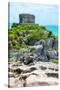 ¡Viva Mexico! Collection - Mayan Archaeological Site with Iguana III - Tulum-Philippe Hugonnard-Stretched Canvas