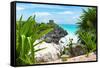 ¡Viva Mexico! Collection - Mayan Archaeological Site with Iguana - Tulum-Philippe Hugonnard-Framed Stretched Canvas