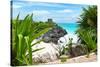 ¡Viva Mexico! Collection - Mayan Archaeological Site with Iguana - Tulum-Philippe Hugonnard-Stretched Canvas
