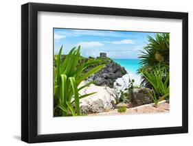 ¡Viva Mexico! Collection - Mayan Archaeological Site with Iguana - Tulum-Philippe Hugonnard-Framed Photographic Print