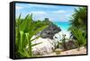 ¡Viva Mexico! Collection - Mayan Archaeological Site with Iguana - Tulum-Philippe Hugonnard-Framed Stretched Canvas