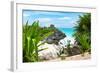 ¡Viva Mexico! Collection - Mayan Archaeological Site with Iguana - Tulum-Philippe Hugonnard-Framed Photographic Print