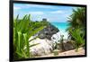 ¡Viva Mexico! Collection - Mayan Archaeological Site with Iguana - Tulum-Philippe Hugonnard-Framed Photographic Print