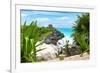 ¡Viva Mexico! Collection - Mayan Archaeological Site with Iguana - Tulum-Philippe Hugonnard-Framed Photographic Print