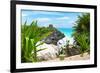 ¡Viva Mexico! Collection - Mayan Archaeological Site with Iguana - Tulum-Philippe Hugonnard-Framed Photographic Print