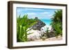 ¡Viva Mexico! Collection - Mayan Archaeological Site with Iguana - Tulum-Philippe Hugonnard-Framed Photographic Print