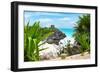 ¡Viva Mexico! Collection - Mayan Archaeological Site with Iguana - Tulum-Philippe Hugonnard-Framed Photographic Print