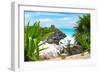 ¡Viva Mexico! Collection - Mayan Archaeological Site with Iguana - Tulum-Philippe Hugonnard-Framed Photographic Print