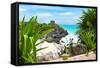 ¡Viva Mexico! Collection - Mayan Archaeological Site with Iguana - Tulum-Philippe Hugonnard-Framed Stretched Canvas