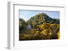 ¡Viva Mexico! Collection - Mayan Ruins with Fall Colors at Sunsrise - Palenque-Philippe Hugonnard-Framed Photographic Print