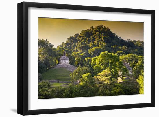 ¡Viva Mexico! Collection - Mayan Ruins with Fall Colors at Sunsrise-Philippe Hugonnard-Framed Photographic Print