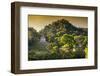 ¡Viva Mexico! Collection - Mayan Ruins with Fall Colors at Sunsrise-Philippe Hugonnard-Framed Photographic Print