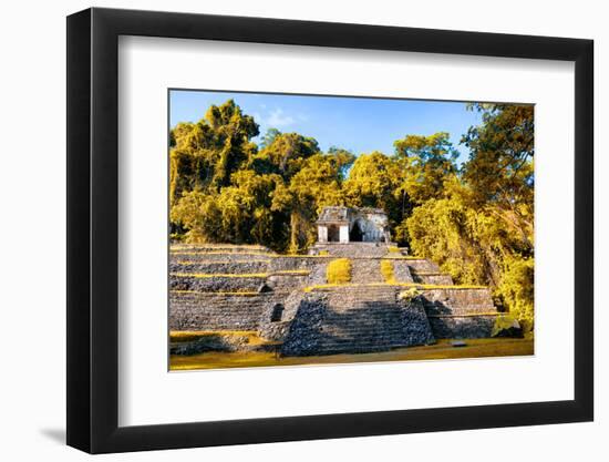 ¡Viva Mexico! Collection - Mayan Ruins with Fall Colors in Palenque-Philippe Hugonnard-Framed Photographic Print