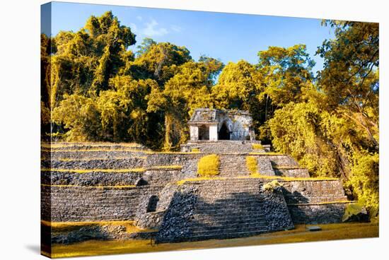 ¡Viva Mexico! Collection - Mayan Ruins with Fall Colors in Palenque-Philippe Hugonnard-Stretched Canvas