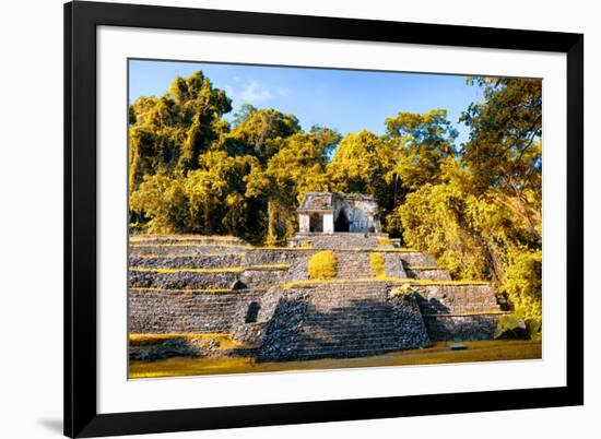 ¡Viva Mexico! Collection - Mayan Ruins with Fall Colors in Palenque-Philippe Hugonnard-Framed Photographic Print