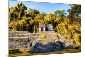 ¡Viva Mexico! Collection - Mayan Ruins with Fall Colors in Palenque-Philippe Hugonnard-Mounted Photographic Print