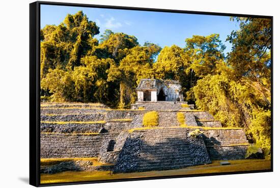 ¡Viva Mexico! Collection - Mayan Ruins with Fall Colors in Palenque-Philippe Hugonnard-Framed Stretched Canvas