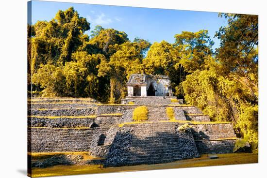 ¡Viva Mexico! Collection - Mayan Ruins with Fall Colors in Palenque-Philippe Hugonnard-Stretched Canvas