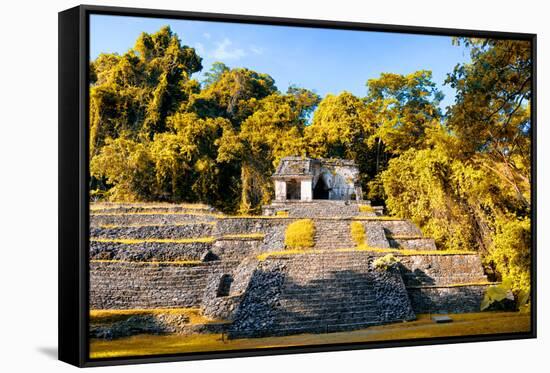 ¡Viva Mexico! Collection - Mayan Ruins with Fall Colors in Palenque-Philippe Hugonnard-Framed Stretched Canvas