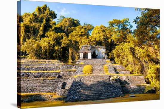 ¡Viva Mexico! Collection - Mayan Ruins with Fall Colors in Palenque-Philippe Hugonnard-Stretched Canvas