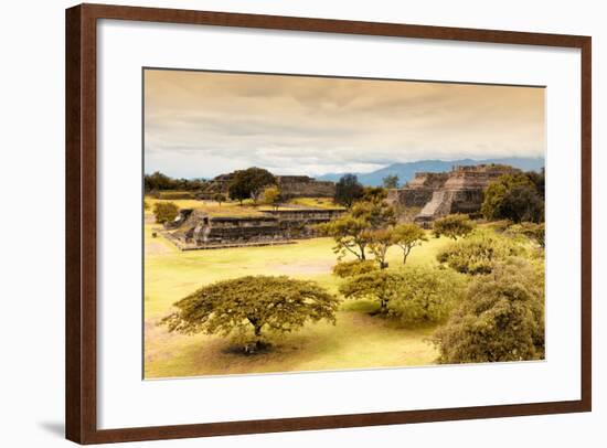 ¡Viva Mexico! Collection - Mayan Temple of Monte Alban with Fall Colors-Philippe Hugonnard-Framed Photographic Print