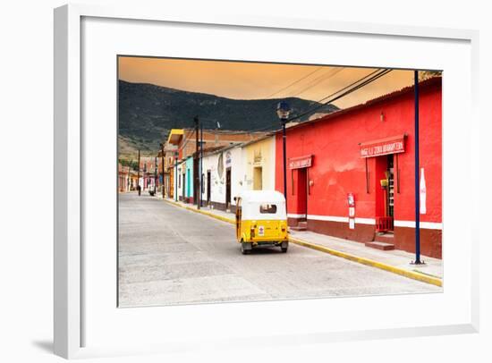 ¡Viva Mexico! Collection - Mexican Street Scene and Tuk Tuk at Sunset-Philippe Hugonnard-Framed Photographic Print