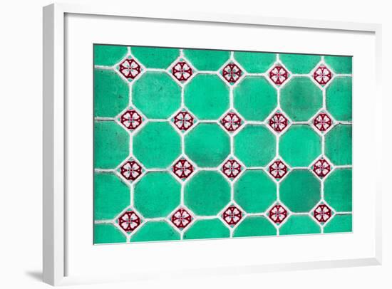 ¡Viva Mexico! Collection - Mosaics Green Bricks-Philippe Hugonnard-Framed Photographic Print