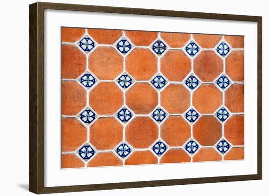 ¡Viva Mexico! Collection - Mosaics Orange Bricks-Philippe Hugonnard-Framed Photographic Print