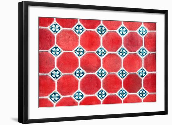 ¡Viva Mexico! Collection - Mosaics Red Bricks-Philippe Hugonnard-Framed Photographic Print