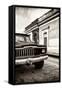 ¡Viva Mexico! Collection - Old Black Jeep and Colorful Street IV-Philippe Hugonnard-Framed Stretched Canvas