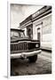 ¡Viva Mexico! Collection - Old Black Jeep and Colorful Street IV-Philippe Hugonnard-Framed Photographic Print