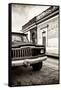 ¡Viva Mexico! Collection - Old Black Jeep and Colorful Street IV-Philippe Hugonnard-Framed Stretched Canvas